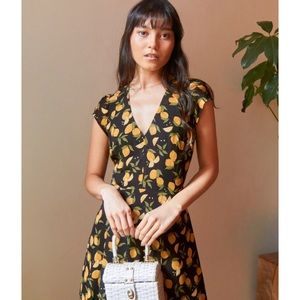 Reformation Deven Dress in Lemon Drop - Size 2